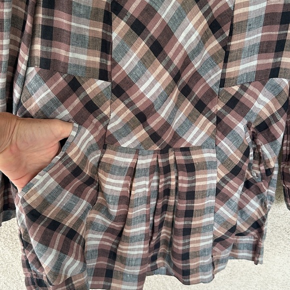 Isabel Marant linen plaid blouse - Picture 2 of 6